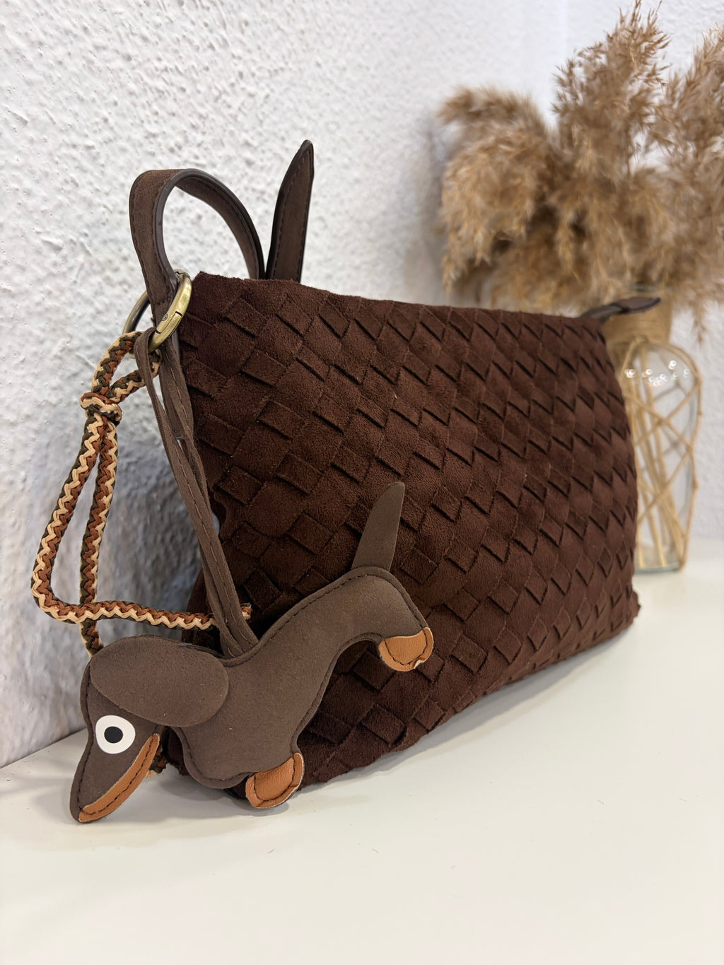 Bolso trenzado chocolate