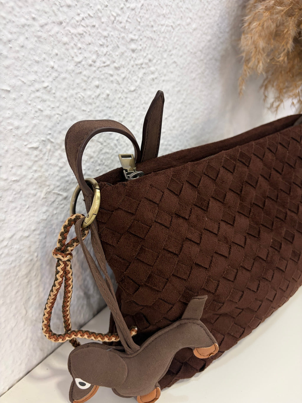 Bolso trenzado chocolate