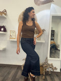 Pantalón vaquero campana largo azul oscuro