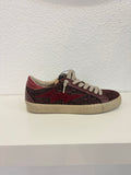 Zapatilla rayo glitter burdeos